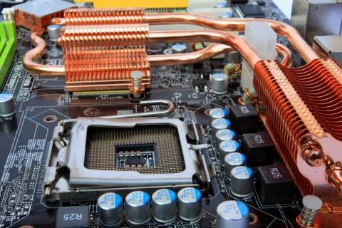 Computer mainboard detail - processor socket Foto stock