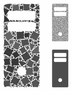 Computer mainframe Composition Icon of Joggly Pieces Ilustração Stock
