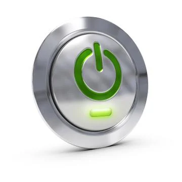 Computer maintenance, on off pc button Stock Illustration