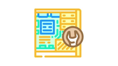 Computer maintenance repair color icon animation Stock Footage 327265618