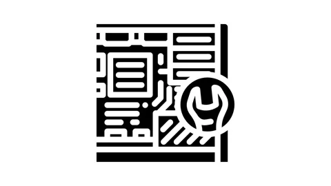 Computer maintenance repair glyph icon animation Stock Footage 326741828