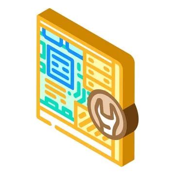 Computer maintenance repair isometric icon vector illustration Stock Illustration