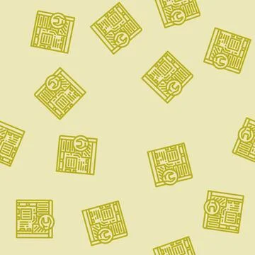 Computer maintenance repair line vector seamless pattern 스톡 일러스트