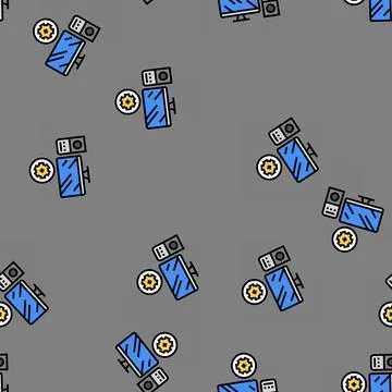 Computer maintenance repair vector seamless pattern 스톡 일러스트