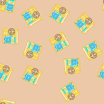 Computer maintenance repair vector seamless pattern イラスト素材