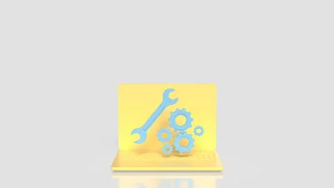 Computer Maintenance Technical Support and System Repair Concept 3d render. 库存插图