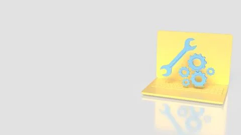 Computer Maintenance Technical Support and System Repair Concept 3d render. Stock Illustration