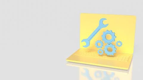 Computer Maintenance Technical Support and System Repair Concept 3d render. 库存插图