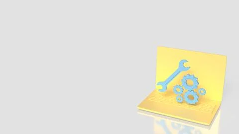 Computer Maintenance Technical Support and System Repair Concept 3d render. 库存插图