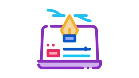 Computer maker movie settings Icon Animation Stock Footage 145277597