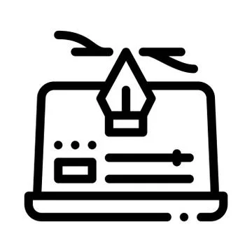 Computer maker movie settings icon vector outline illustration Ilustración de archivo