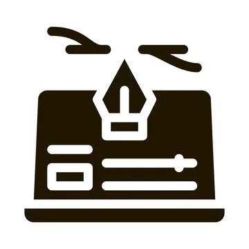 Computer maker movie settings icon Vector Glyph Illustration Ilustración de archivo