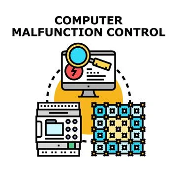 Computer malfunction control system error diagnosis Stockillustratie