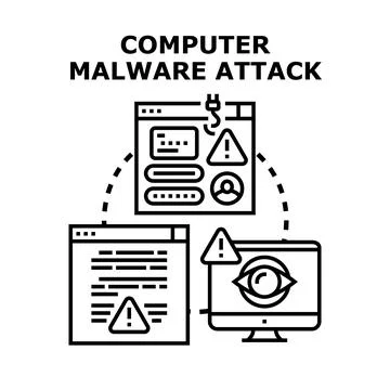 Computer malware attack concept capturing cybercrime Stock Illustration