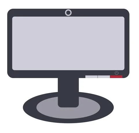 Computer manitor on a white background. Vector illustration. Stock Illustration