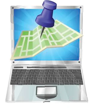Computer map concept Illustrazione stock
