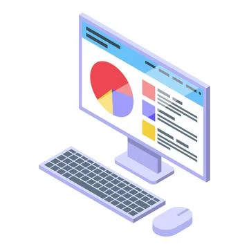 Computer marketing digital icon isometric vector. Platform search Illustrazione stock