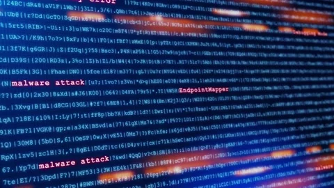 Computer matrix background stream of binary code. Digits on screen. Stock Footage 176970586