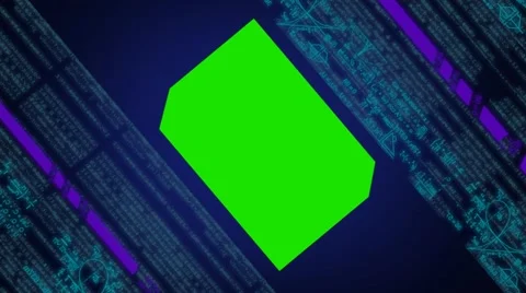 Computer matrix - virtual vortex - hall - data streaming - sharp number - ben Stock Footage 64870813