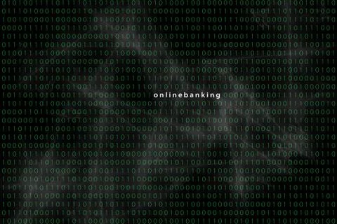 Computer matrix with word online banking Germany Europe Stock Illustration