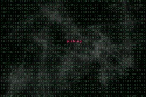 Computer matrix with word Pishing Germany Europe Illustrazione stock