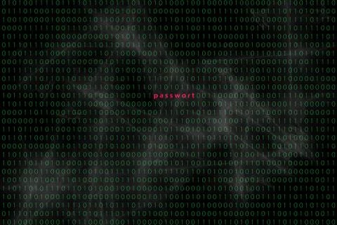 Computer matrix with word security password Germany Europe Illustrazione stock