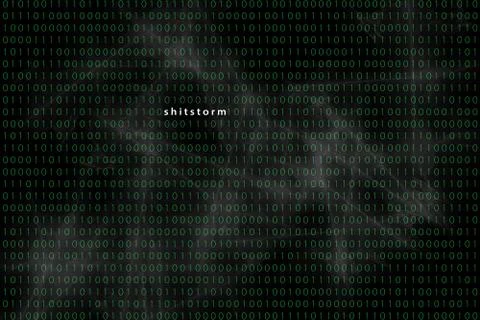 Computer matrix with word Shitstorm Germany Europe Illustrazione stock
