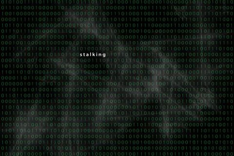 Computer matrix with word stalking Germany Europe Illustrazione stock