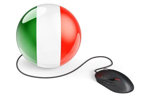 Computer-Maus mit irischer Flagge. Internet-Netzwerk in Irland Konzept. 3D... Stock Photos