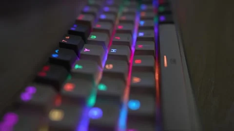 Computer mechanical keyboard closeup viewing footage Stock Footage 290944605