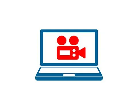 Computer media with video recorder inside Stock Illustration