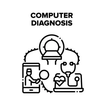Computer Medical Diagnosis Vector Concept Stock-Illustration