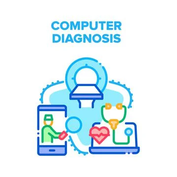 Computer Medical Diagnosis Vector Concept Color Stock-Illustration