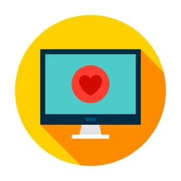 Computer Medical Heart Circle Stock Illustration