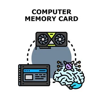 Computer memory card concept illustrating digital technology and data storage イラスト素材
