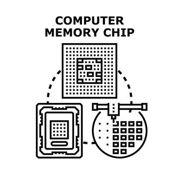 Computer memory chip manufacturing and technology development Stock-Illustration