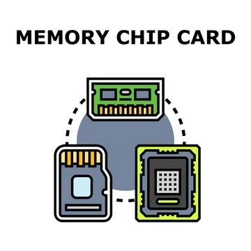 Computer memory chips and data storage concept Illustrazione stock