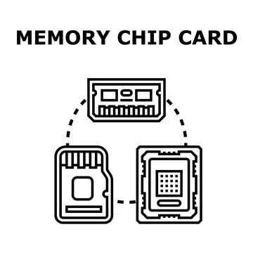 Computer memory chips and data storage concept 스톡 일러스트