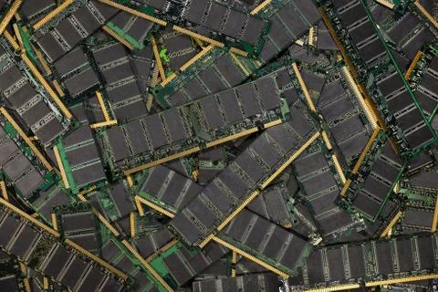 Computer memory chips background Stock Photos
