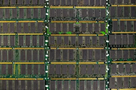Computer memory chips background Foto stock