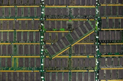 Computer memory chips background Foto stock