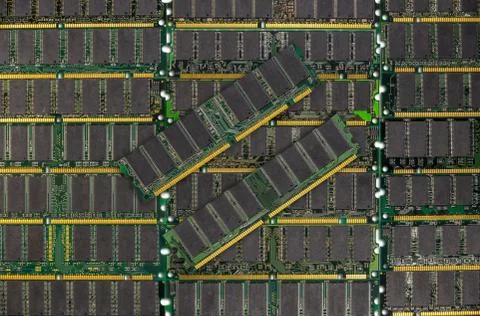 Computer memory chips background Foto stock