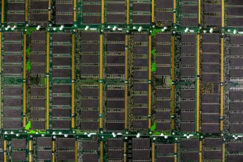 Computer memory chips background Foto stock