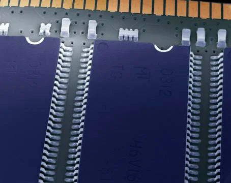 Computer memory chips, sem 写真素材