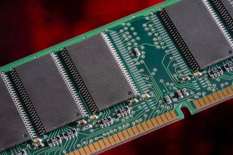 Computer memory closeup Computer memory closeup in red ambiance Copyright:... Stock Photos