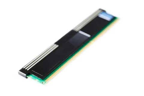 Computer memory with heat sink isolated on white background Stock Photos