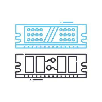 Computer memory line icon, outline symbol, vector illustration, concept sign イラスト素材