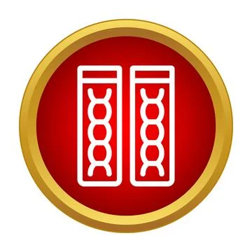 Computer memory module chip icon red gold Illustrazione stock