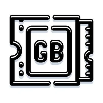 Computer memory module with gb data storage icon Stock Illustration