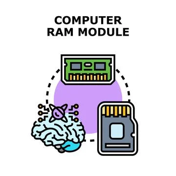 Computer memory module processing data intelligence concept Stock Illustration